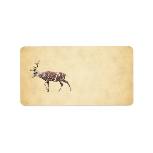 Étiquette Cerf avec un regard de grungy (Devant)
