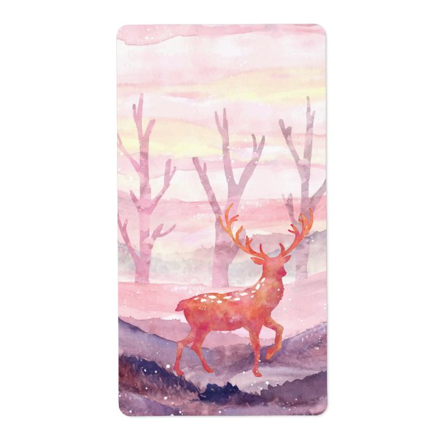 Étiquette Cerf dans la forêt (Devant)