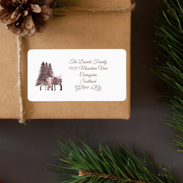 Étiquette Cerf rouge de Noël (Créateur téléchargé)