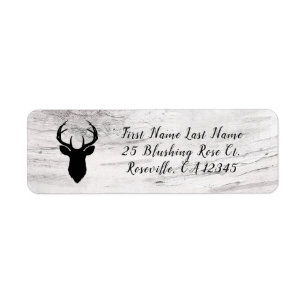 Étiquette Cerf rustic maison de campagne bouleau blanc bois