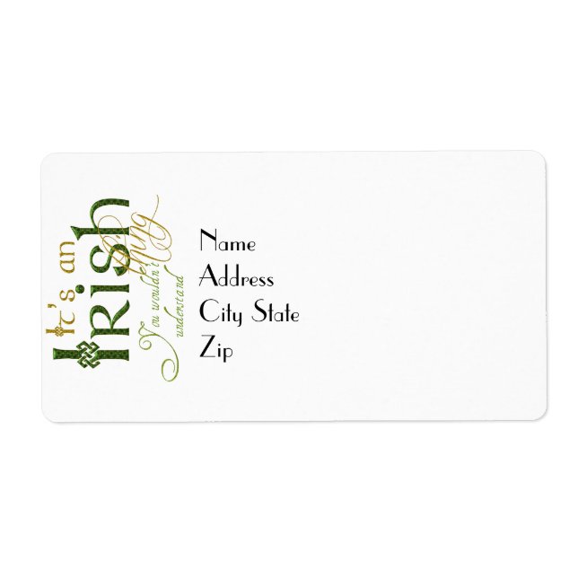 Étiquette C'est irlandais (Devant)