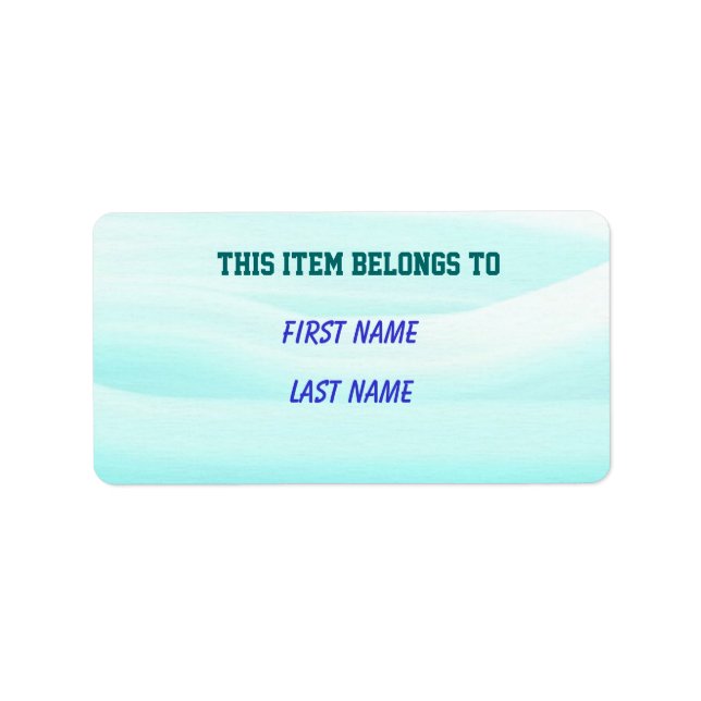 étiquette "cet article appartient à" (Devant)