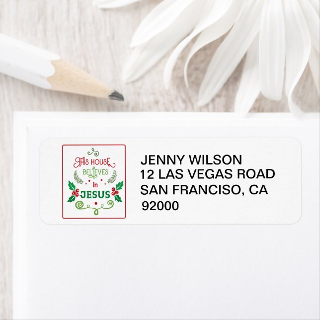 Étiquette Cette Maison croit en Jésus (En situation)