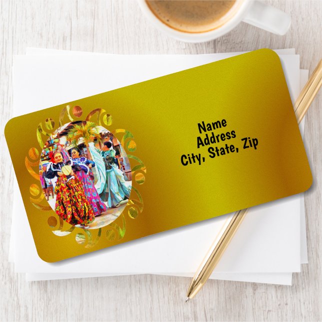 Étiquette Ceviche Mexican Festival Dancers 2549 Adresse (Créateur téléchargé)