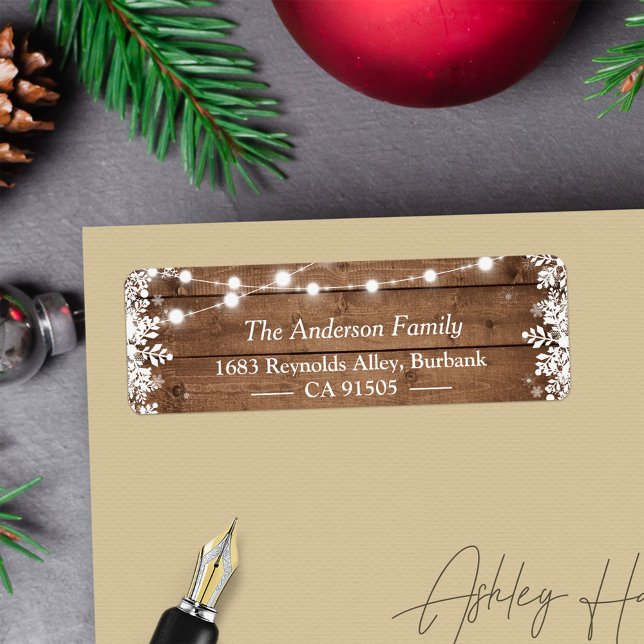 Étiquette Chaîne rustique Lights hiver Flammes de neige (Créateur téléchargé)