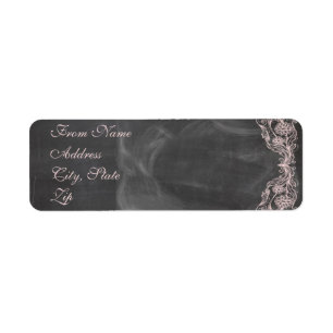 Étiquette Chalkboard Antique Pink FlorÉtiquette de adresse