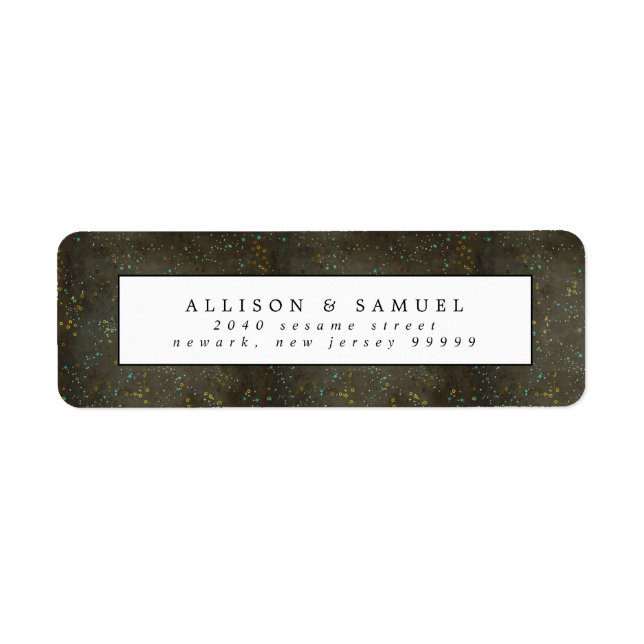 Étiquette Chalkboard Gold Silver Stars Adresse de retour (Devant)