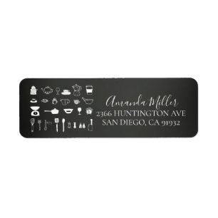 Étiquette Chalkboard Kitchen Fête des mariées Adresse de ret
