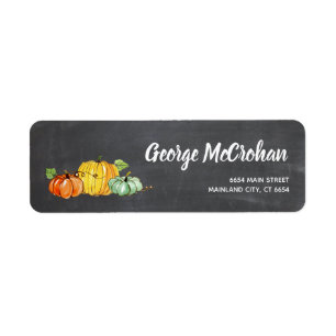 Étiquette Chalkboard Little Citrouille Halloween Adresse de