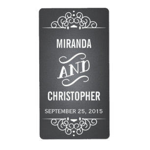 Étiquette Chalkboard Mariage personnalisé Favoriser les Étiq