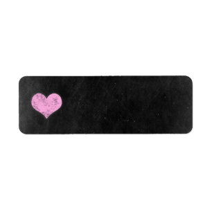 Étiquette Chalkboard Rustique Shabby Chic Rose Chalk Coeur