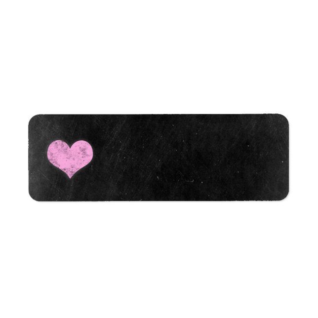 Étiquette Chalkboard Rustique Shabby Chic Rose Chalk Coeur (Devant)