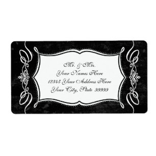 Étiquette Chalkboard Style Rustique Swirl Matching Adresse