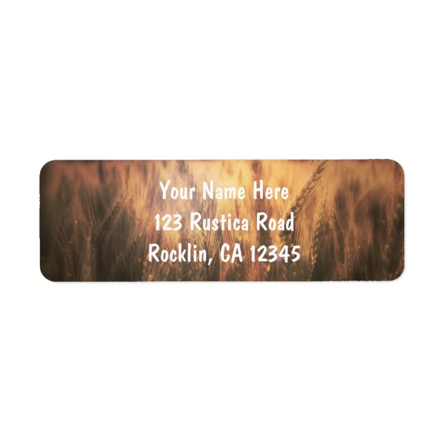 Étiquette Champ de blé Mariage campagnard rustique Invitatio (Devant)