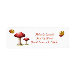 Étiquette Champignon Mignon Adresse Personnalisée de Thanksg