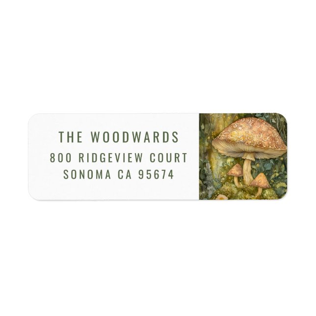 Étiquette Champignons de la Forêt Enchantée (Devant)