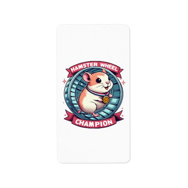 Étiquette Champion de roue de hamster (Devant)