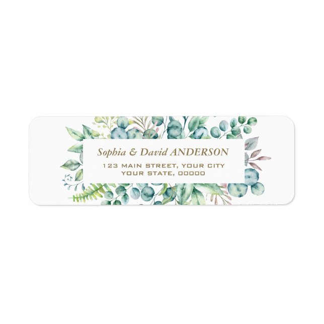 Étiquette Charm Watercolour Eucalyptus Foliage Address Label (Devant)