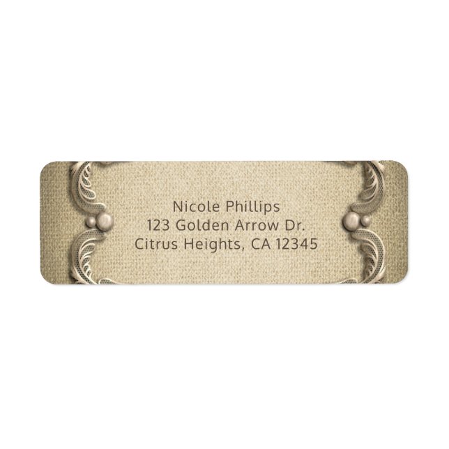 Étiquette Charme du Sud élégant Mariage rustique en toile de (Devant)