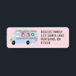 Étiquette Charming Christmas Camper Vintage RV Xmas<br><div class="desc">Étiquettes personnalisables,  Ajoutez votre propre texte pour le customiser. Ajoutez des cartes de voeux assorties,  du papier d'emballage et plus encore! Consultez ma boutique pour plus de designs ou dites-moi si vous voulez quelque chose de personnalisé.</div>