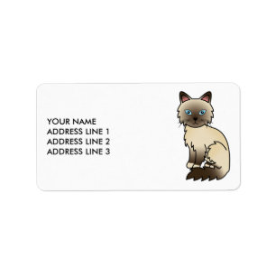 Étiquette Chat Birman/ Ragdoll Point Chocolat & Texte Person