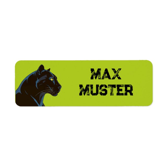 Étiquette Chat Black Panther - vert ・ imperméable (Devant)
