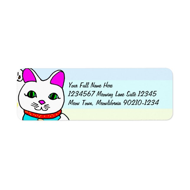 Étiquette Chat Chéri Kawaii (Devant)