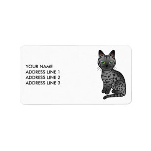 Étiquette Chat égyptien Mau mignon fumée & Texte personnalis
