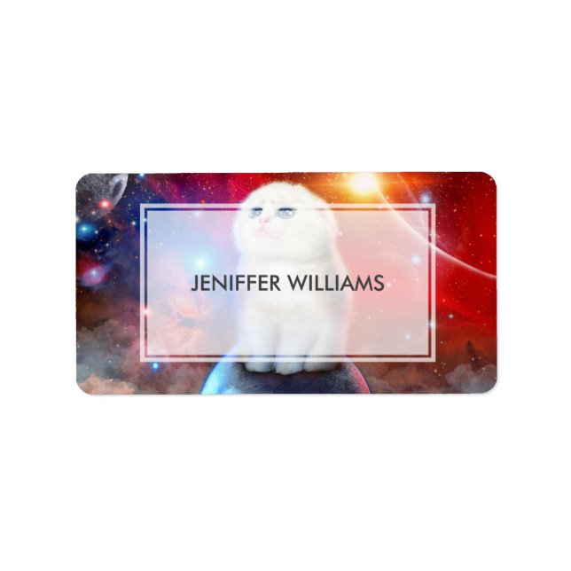 Étiquette Chat en train de pleurer dans l'espace (Devant)