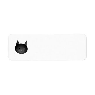 Étiquette Chat. Joli chaton noir.