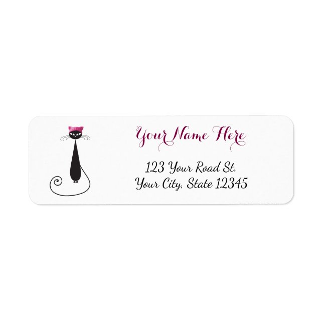 Étiquette Chat Kitty Casquette rose (Devant)