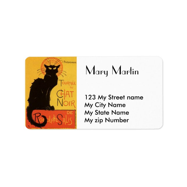 Étiquette Chat Noir, (Devant)