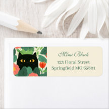Chat Noir Dans Jardin De Fleurs Orange Adresse De