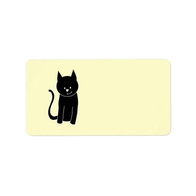 Étiquette Chat noir mignon (Devant)