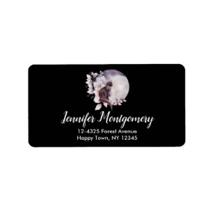 Étiquette Chat noir par une Pleine lune magique