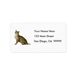 Étiquette Chat tigré Brown