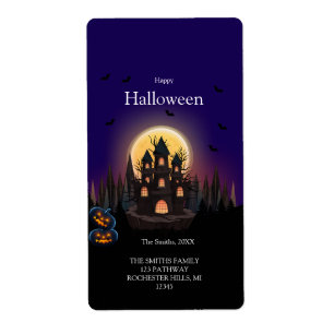 Étiquette Château d'Halloween