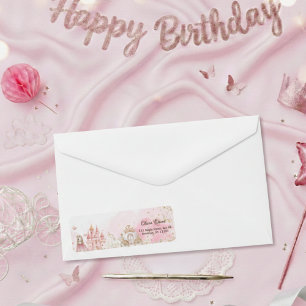 Étiquette Château Licorne Princesse Rose Royale 4ème Anniver