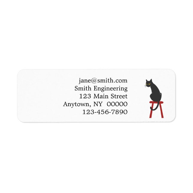 Étiquette chaton assis sur un tabouret en bois - Choisissez  (Devant)