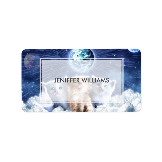 Étiquette Chats dans le nuage (Devant)