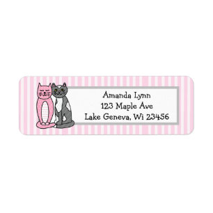Étiquette Chats Kitty Roses et Grey Cute Cute