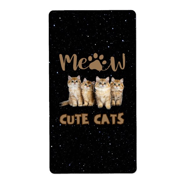 Étiquette Chats mignons (Devant)