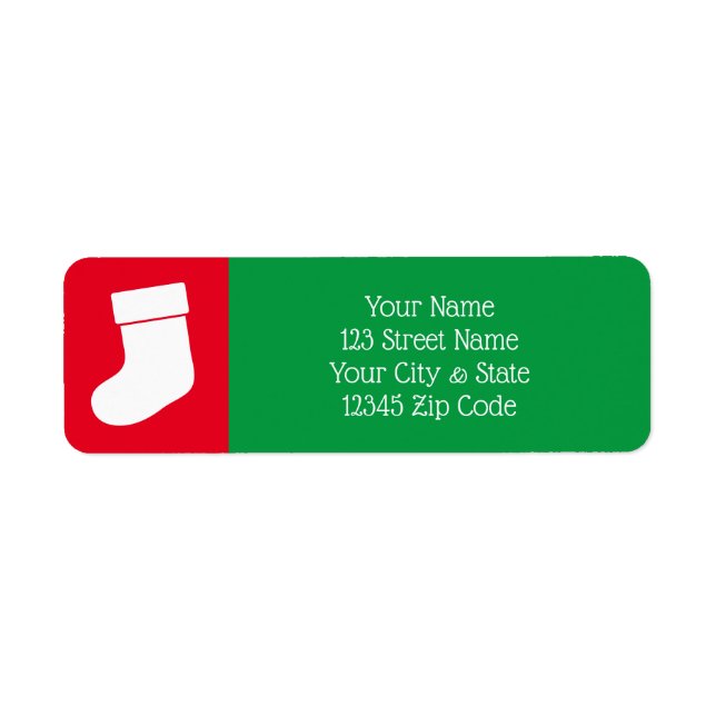 Étiquette Chaussette de stockage de Noël personnalisée Adres (Devant)