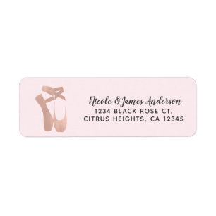 Étiquette Chaussons de Ballet Roses Danse Rose Doré Ballerin