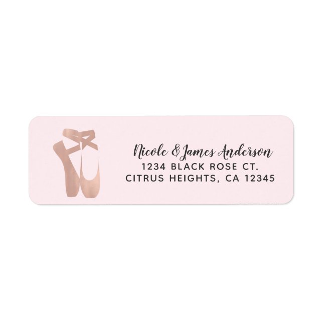Étiquette Chaussons de Ballet Roses Danse Rose Doré Ballerin (Devant)