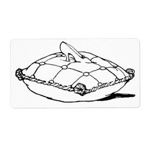 Étiquette Chaussure en verre de Cendrillon et grand Étiquett