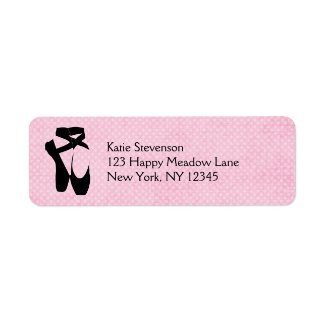 Étiquette Chaussures de Ballet Noir En Pointe (Devant)