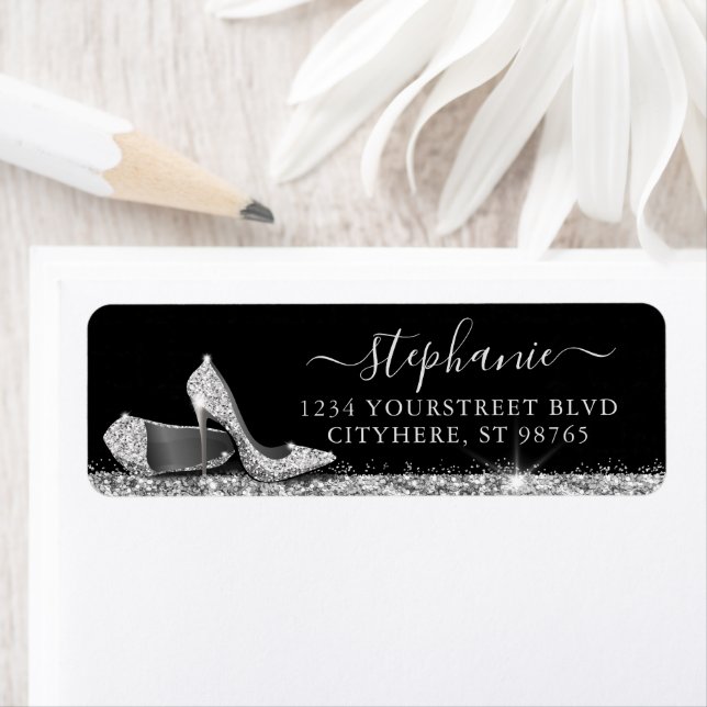 Étiquette Chaussures haute talon Silver Glam Adresse de reto (En situation)