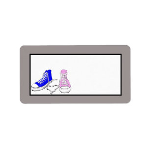Étiquette Chaussures Mariage bleu/rose Adresse postale