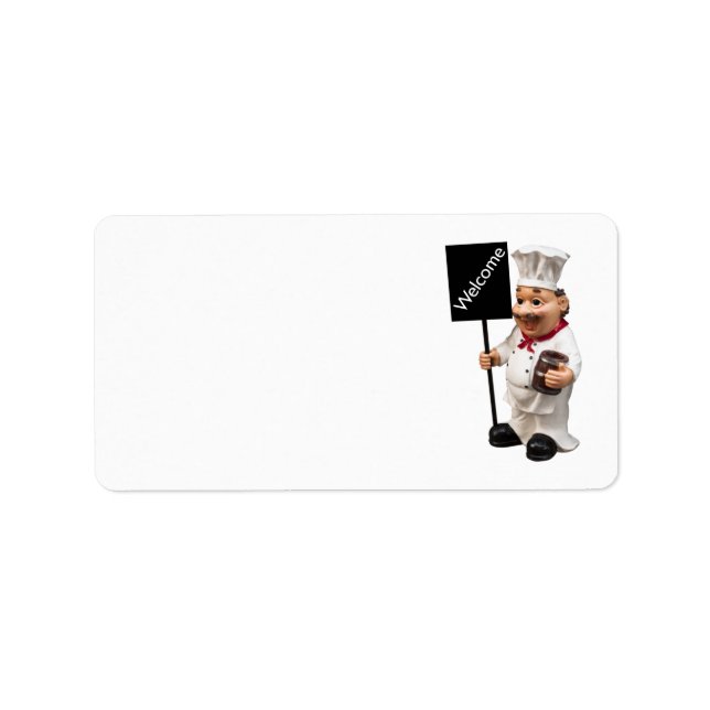 Étiquette Chef cuisinier - Carte de menu BIENVENUE (Devant)
